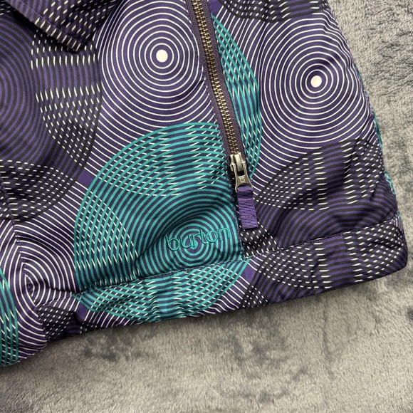 Burton DRYRIDE Jacket Womens 11 Purple Teal The White Collection Hooded Ski Snow - Picture 3 of 13